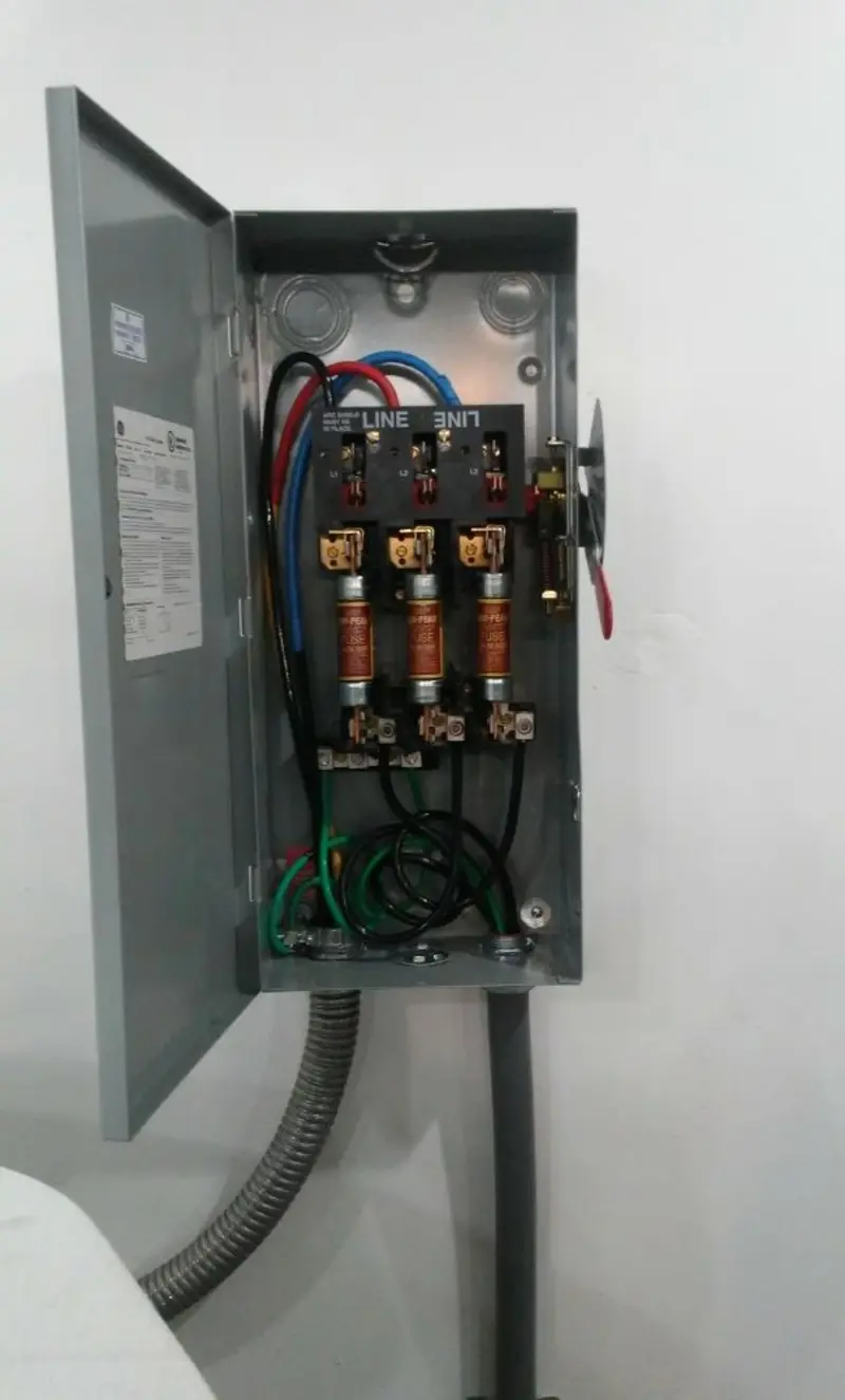 Three-phase disconnect switch installed for Electrical Wiring & Rewiring in Brownville